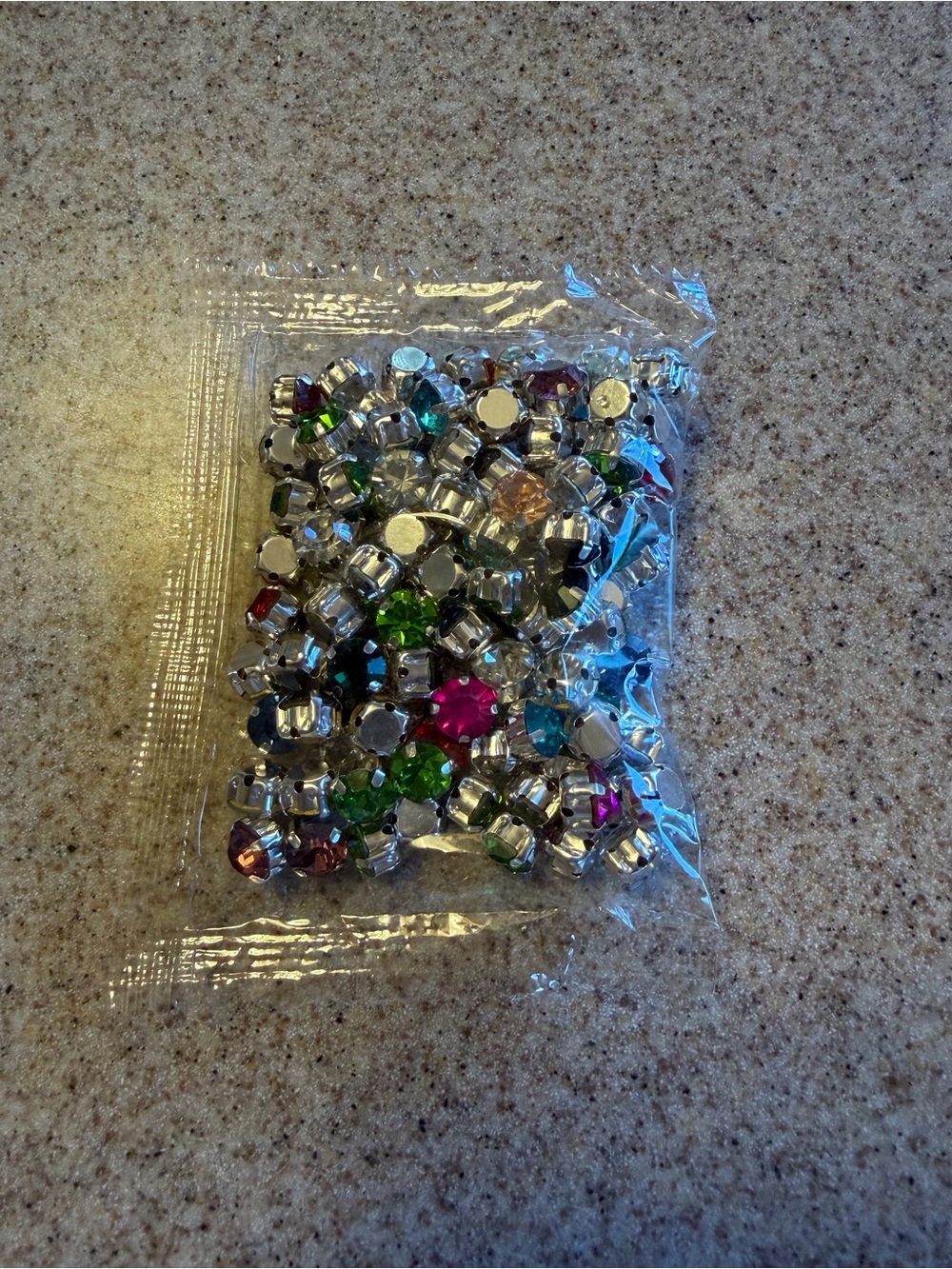Assorted Multi-Color Rhinestone Studs in Silver Settings - Picture 2 of 2
